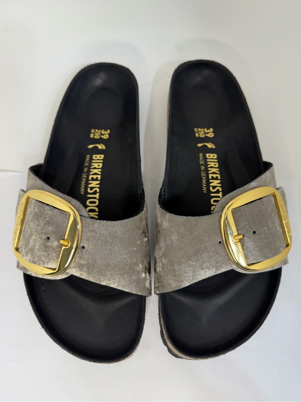 NWOB Birkenstock Madrid Velvet Taupe Big Buckle Sandal